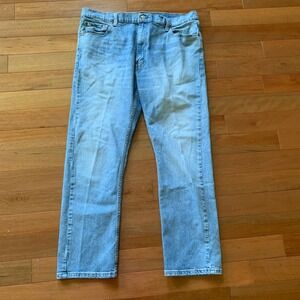 Levi's 523 Straight Fit Stretch Jeans Mens 40x30 meas 40x29 Light Wash Denim